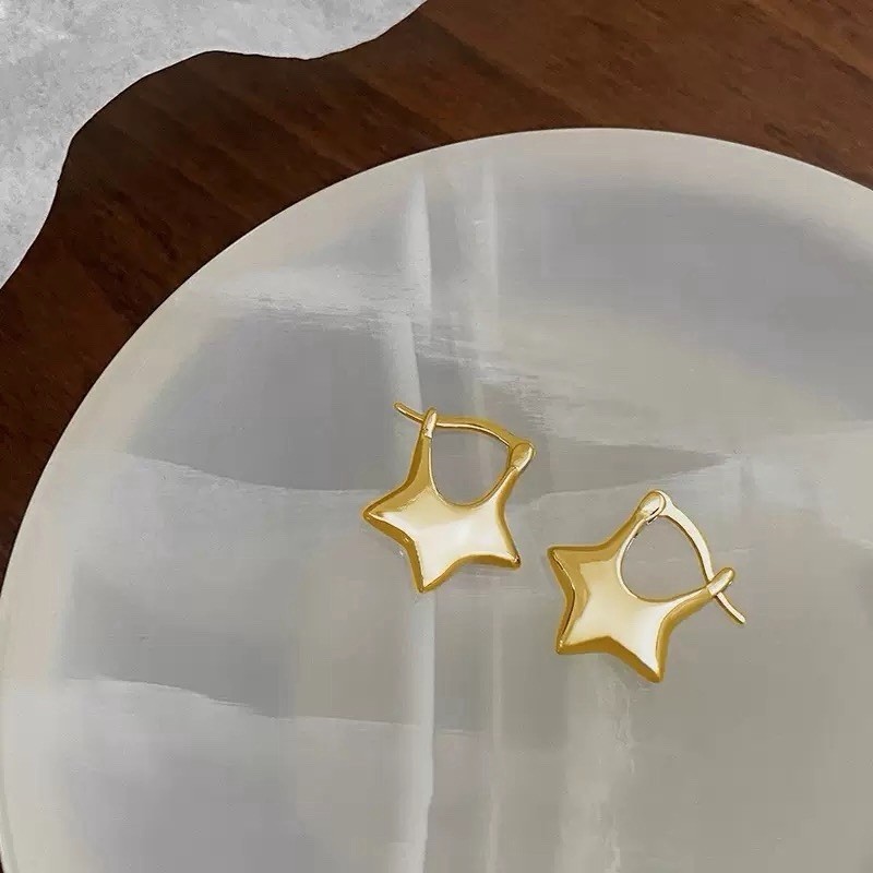 18K Gold Plated Star Huggie Earrings Celestial jewelry 079