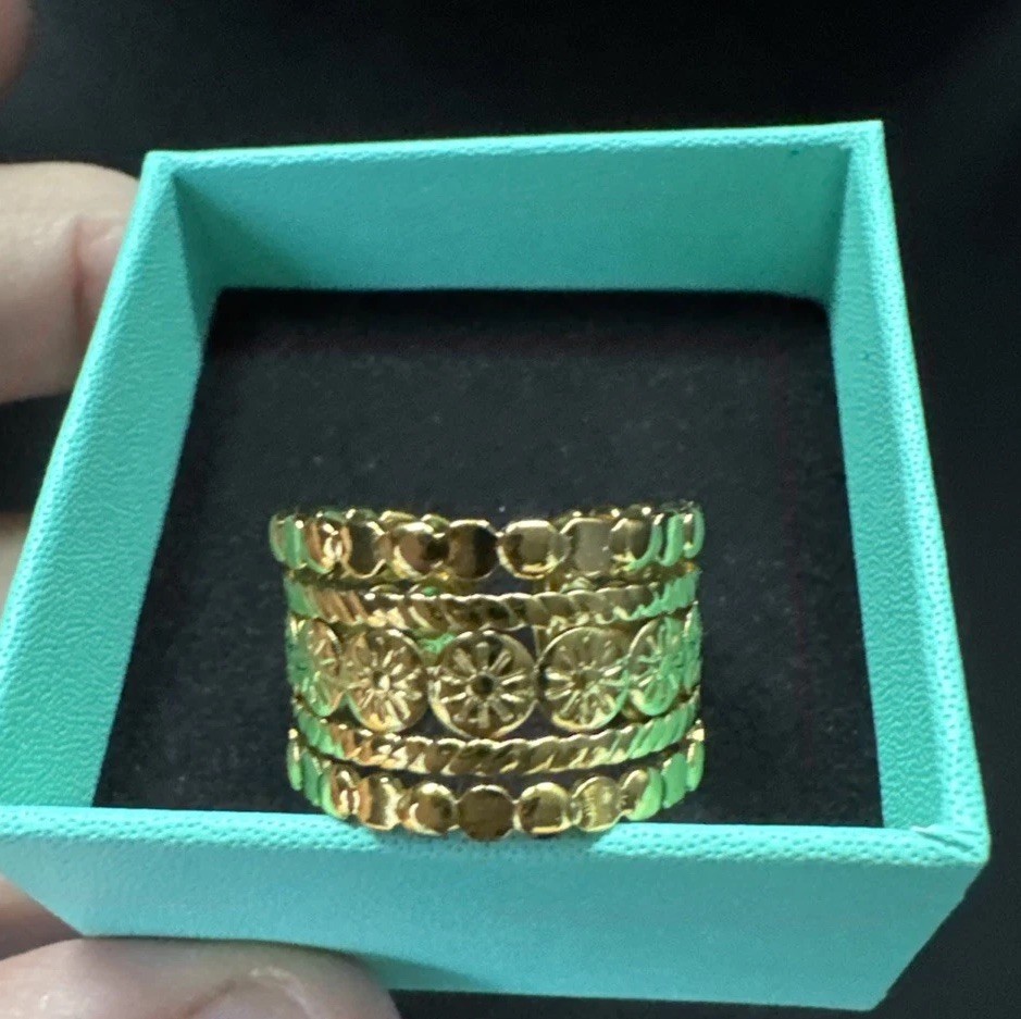 Plunder Design Fashion Jewelry Goldie Stainless Steel Gold Adjustable Wrap Ring