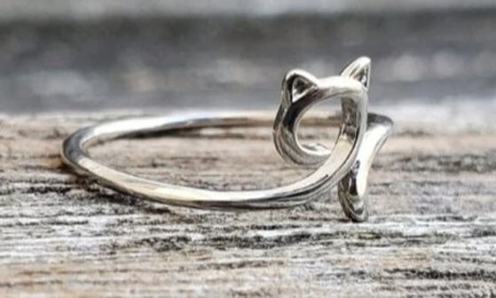 14k White Gold Plated Women’s Cat Shape Toe Ring Solid Metal 925 Sterling Silver