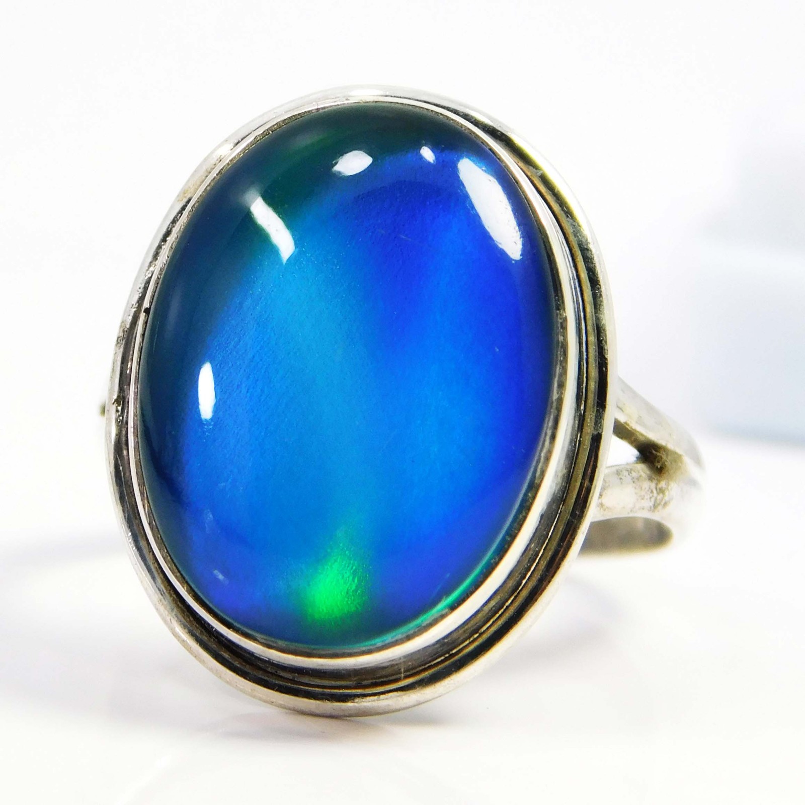 Natural Aurora Opal 16x12mm 925 Sterling Silver Ring Fine Jewelry Gift for Self