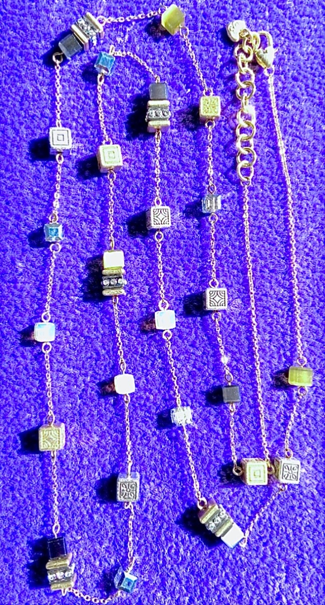 BRIGHTON SILENT CODE OPALESCENT+IRIDESCENT CRYSTAL LONG STATION NECKLACE VG✨$102