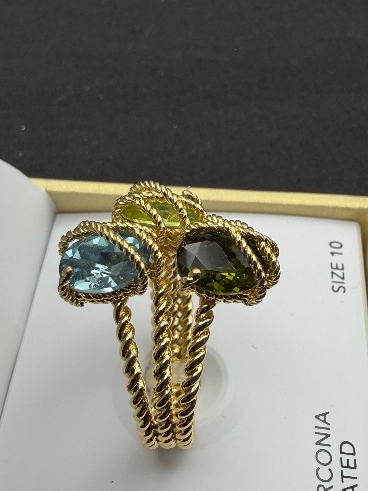 Charter Club Women Multi Oval Wrap Band Ring Size 10