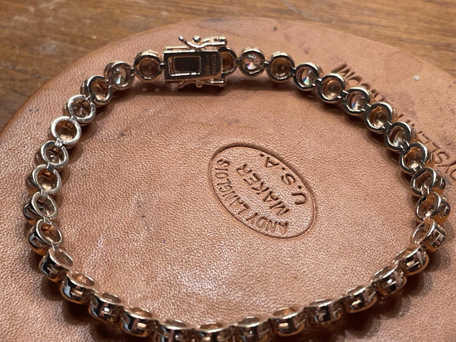 Rose Gold Plated Sterling Silver 925 tennis style Bracelet 7.5 in – 5mm round CZ