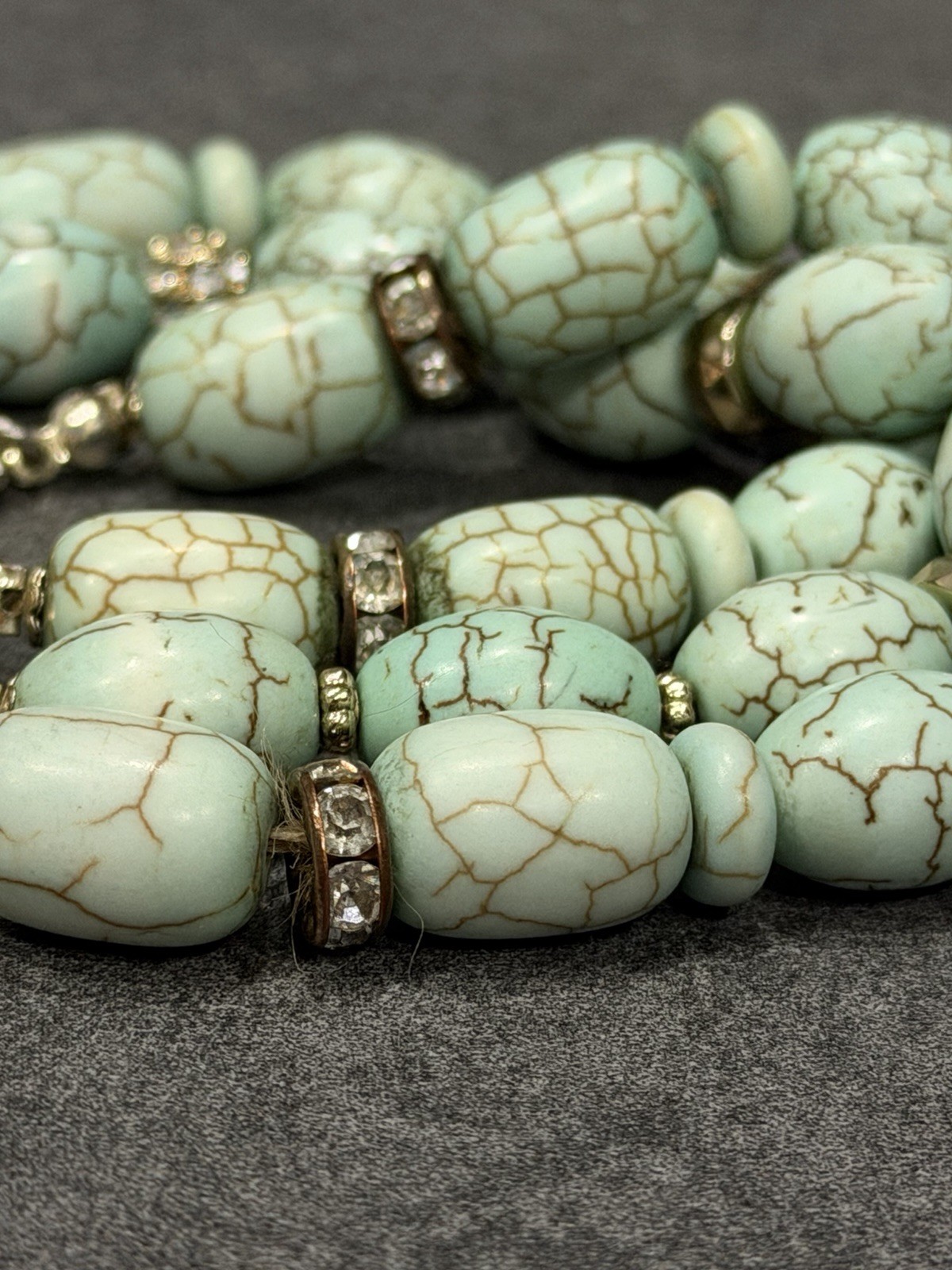 The Limited Light Blue Multi-Strand Beaded Charm Toggle Bracelet Signed
