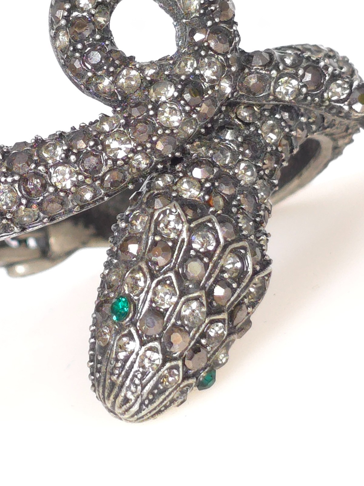 Silver Tone snake hinge bracelet with marcasites