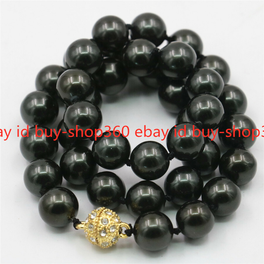 Beatutiful 8mm 10mm 12mm Sea South Shell Pearl Round Beads Necklace 18-36”