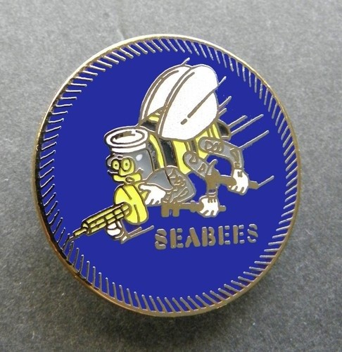 SEABEES NAVY MILITARY USN SEABEE REGULAR LAPEL PIN BADGE 1 INCH