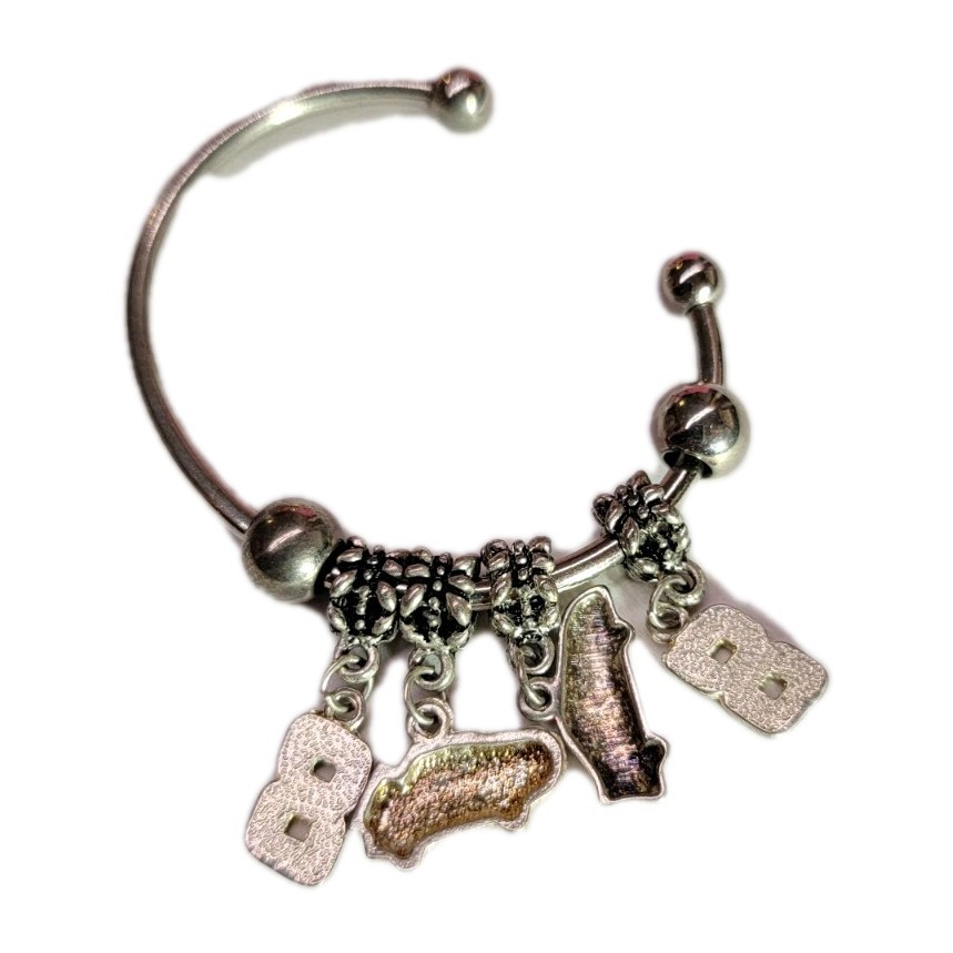 Multi Charm Open Bangle Bracelet