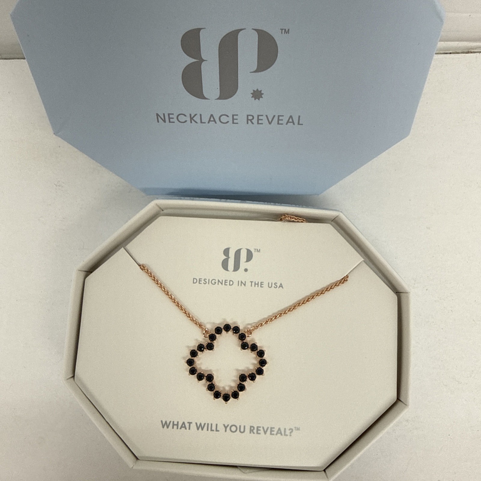 Bomb Party New OG Necklace” She Turns Heads Daily” Black Onyx CZ Rose Gold