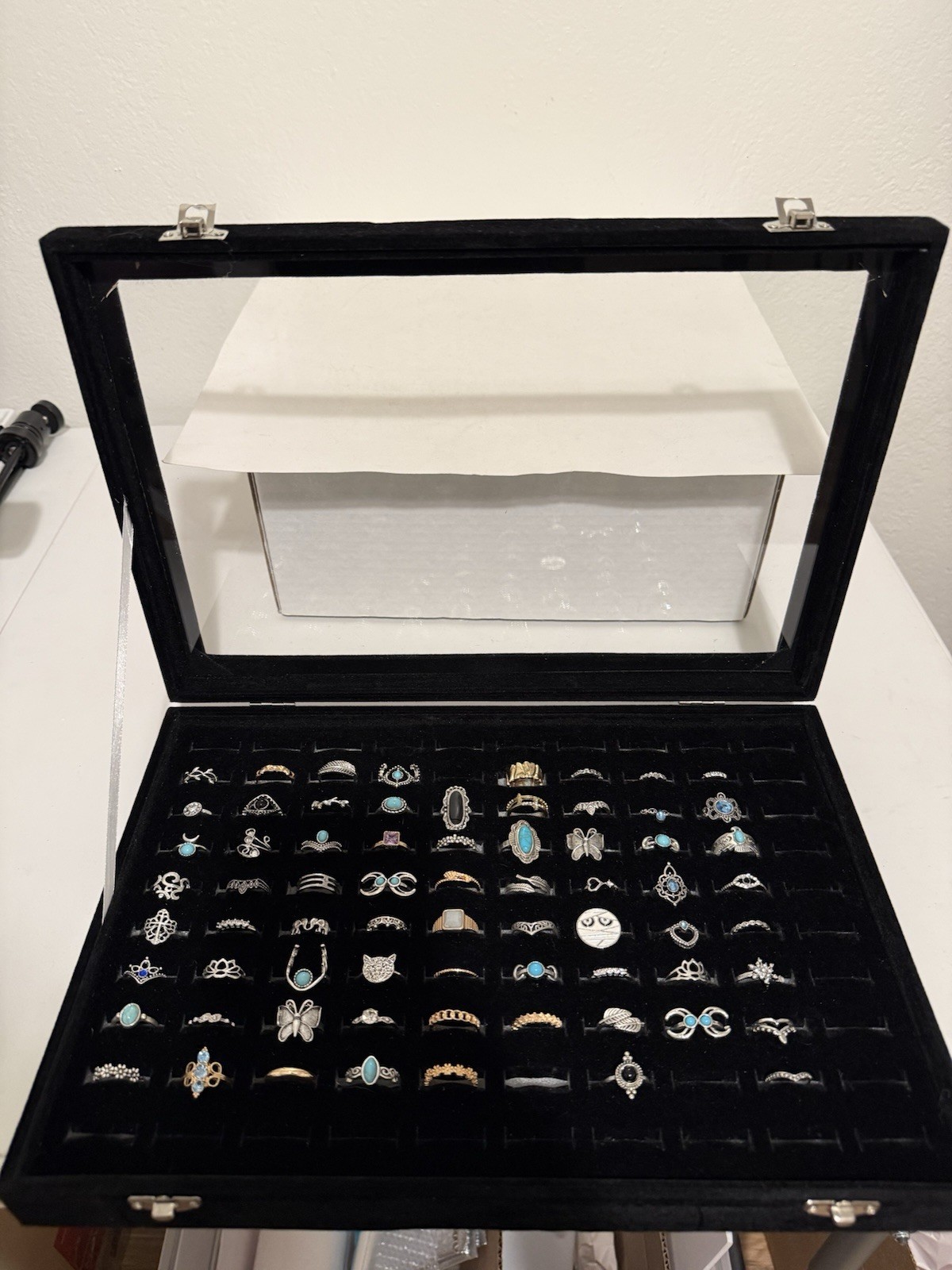 69 PC Boho Style Ring Set With Black Velvet Case