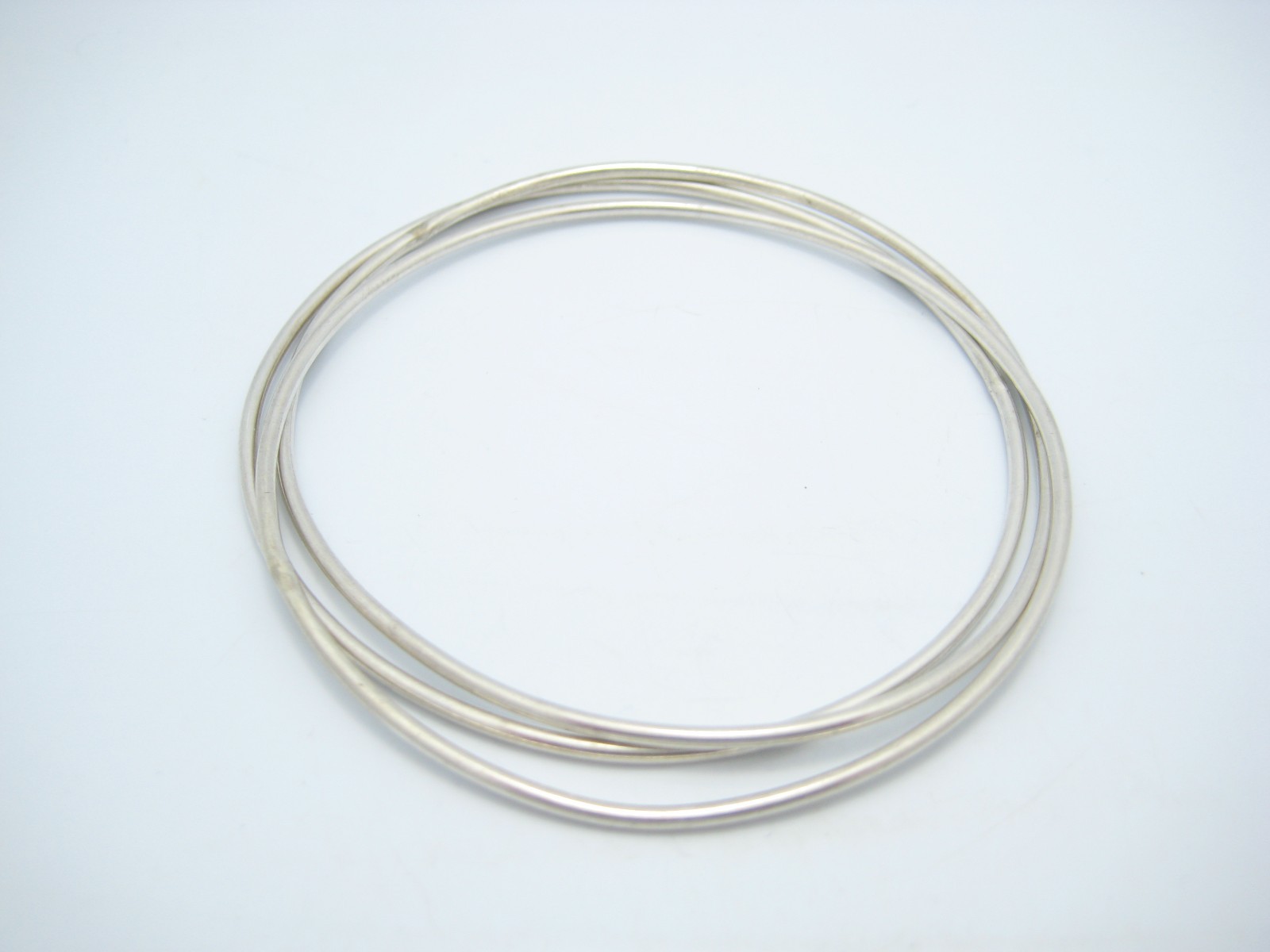 Sterling Silver Set of 3 1.3mm Smooth Bangle Bracelets
