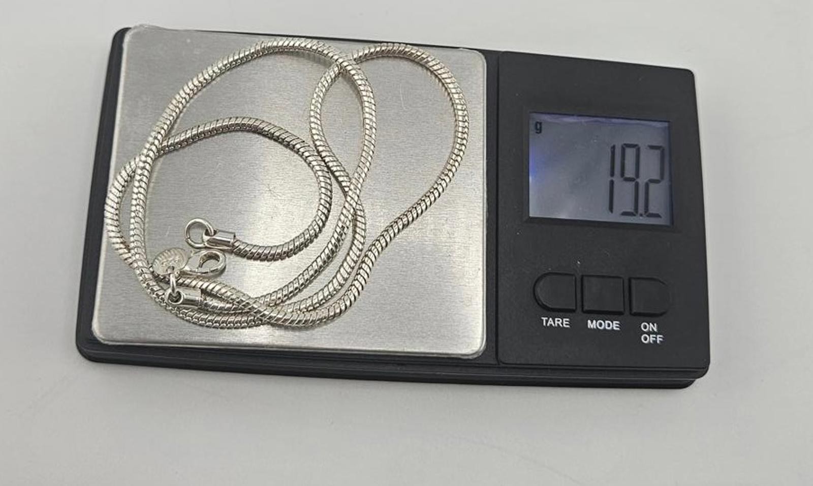 19.5in Silver Tone Snake Chain—Read description