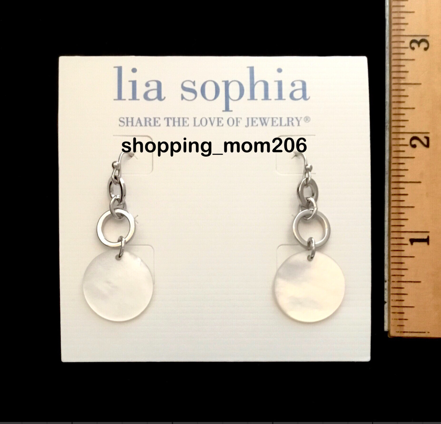 Lia Sophia “Frosted” Silver Tone w/Mother of Pearl Earrings