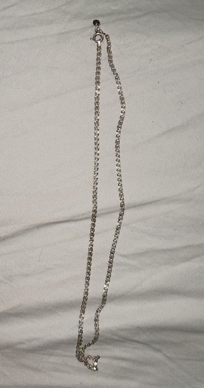 925 Sterling Silver Cable Chain Necklace w/ Spring Ring Clasp Signed No Stone
