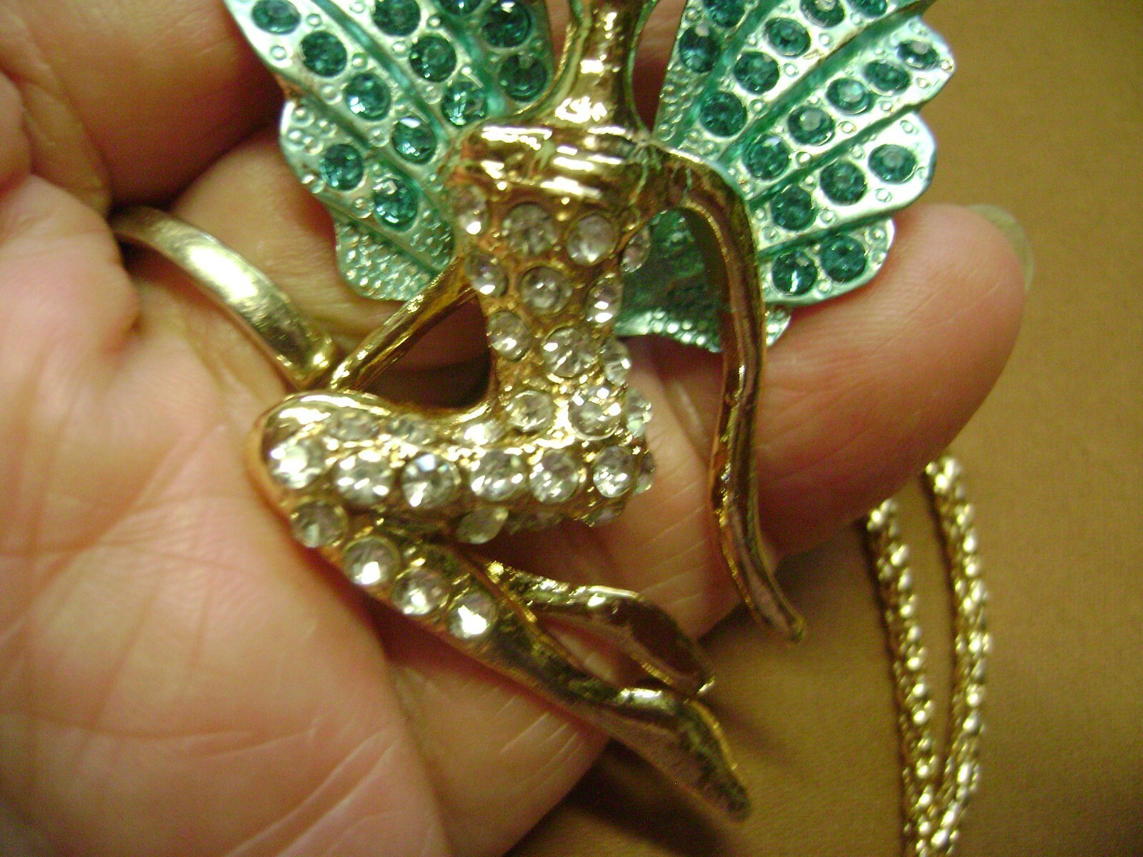 NWT- BETSEY JOHNSON RHINESTONE CARTOON “ELVEN” PENDANT NECKLACE- USA SELLER