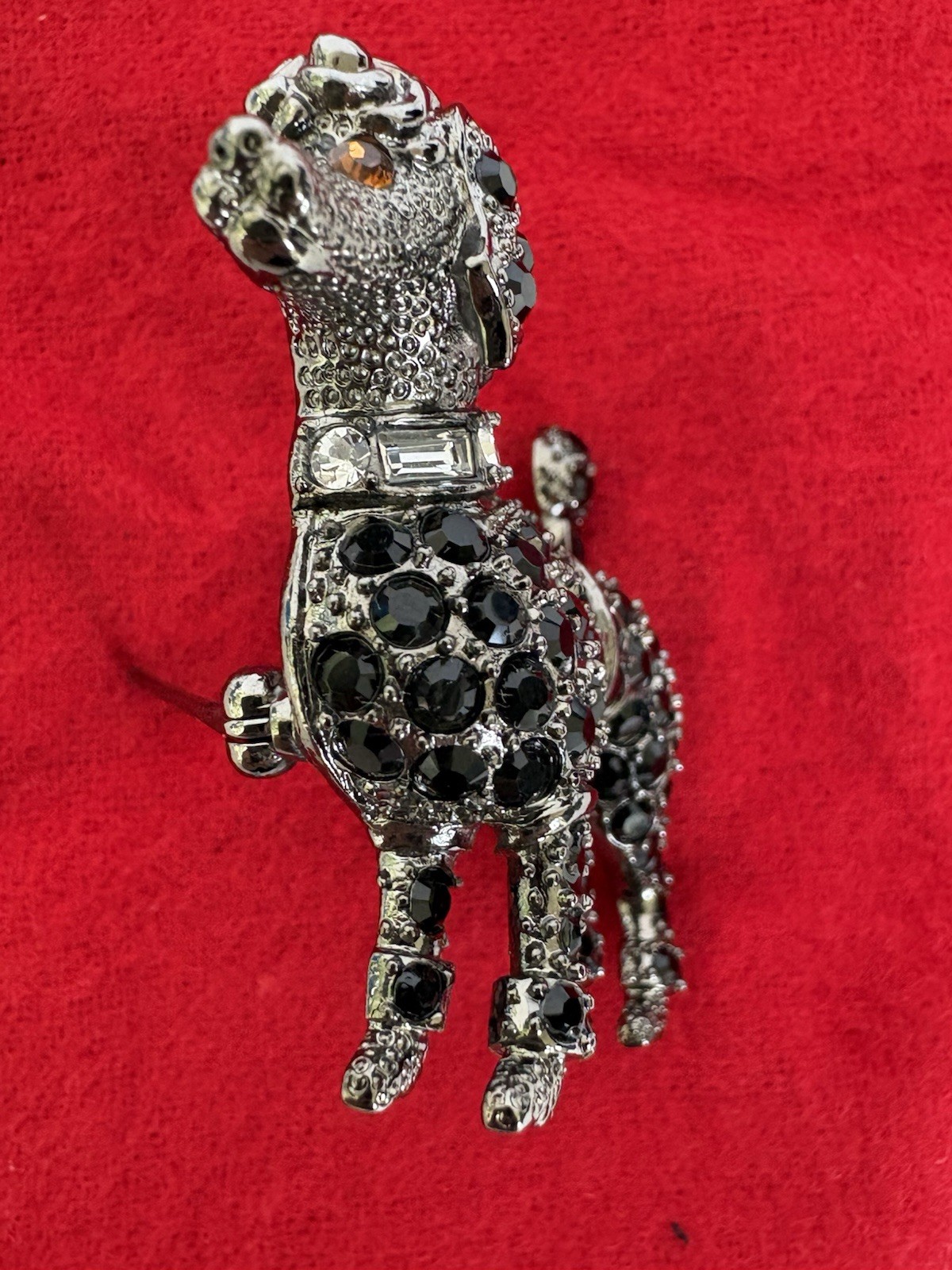 KJL Kenneth Jay Lane Rhinestone Poodle Brooch Pin – Complete Set w/ Box & Book