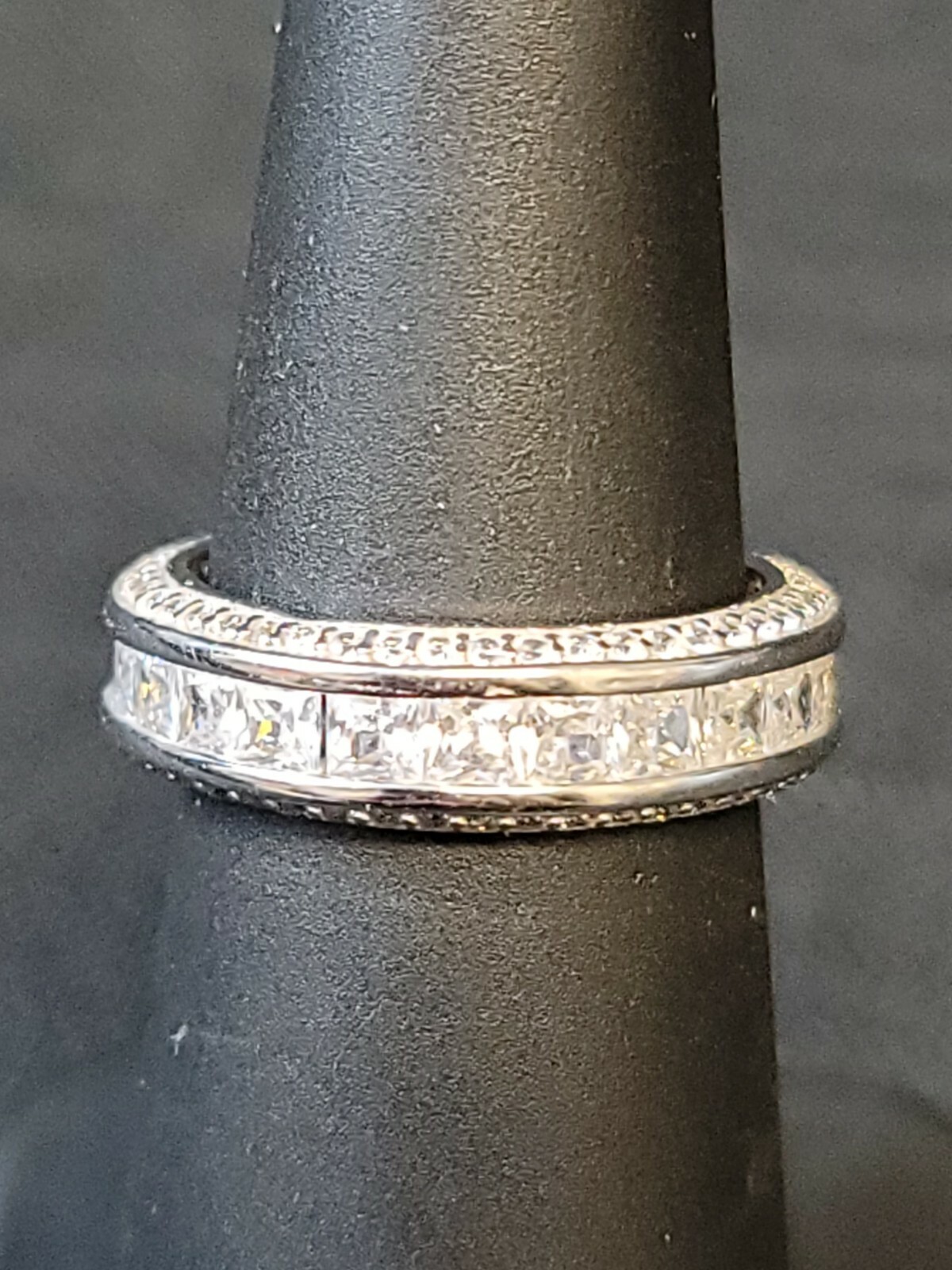 Sterling Silver Channel Set CZ Cubic Zirconia Band Ring Sz 5 Designer Signed BSI