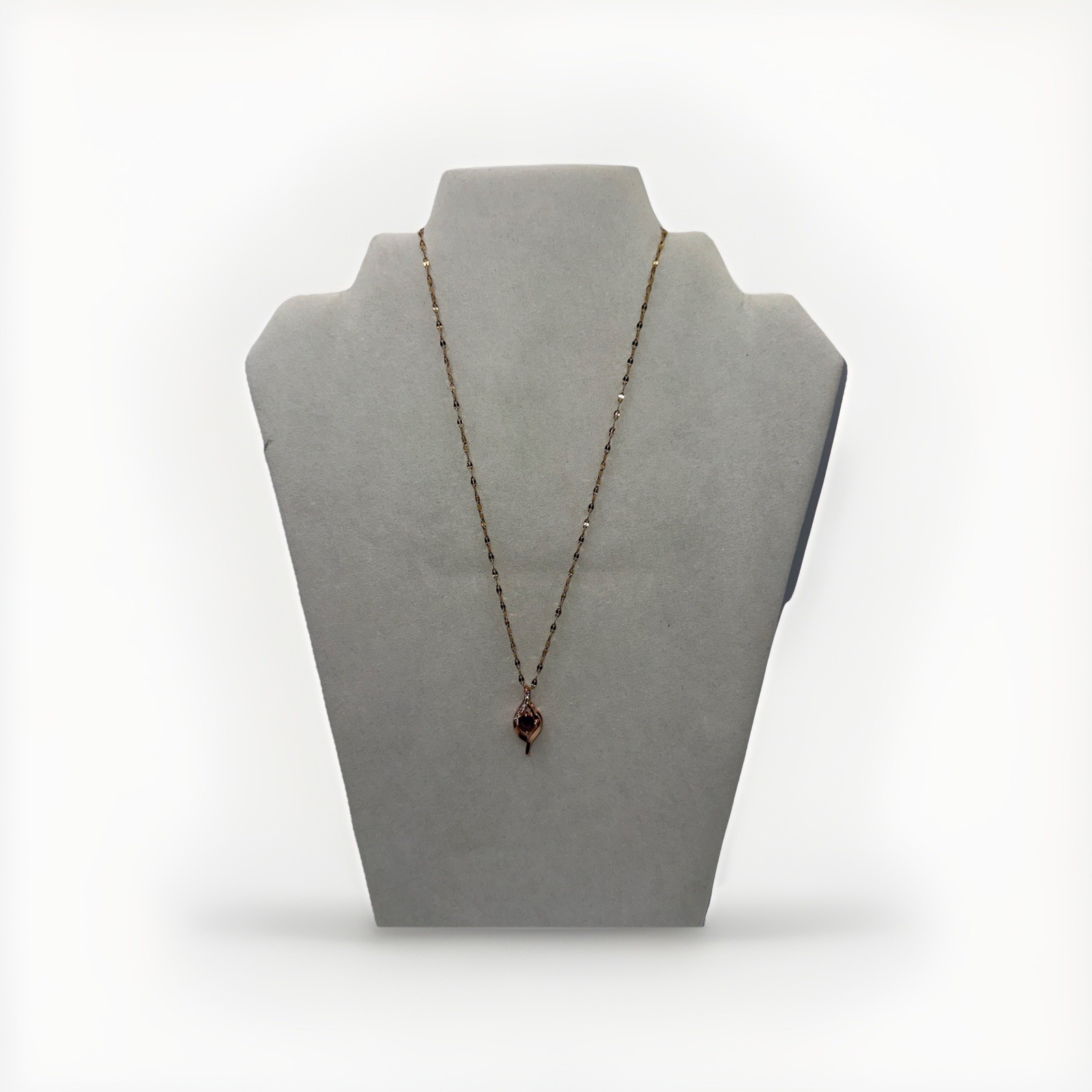 Stainless Steel Purple Gem Stone Necklace