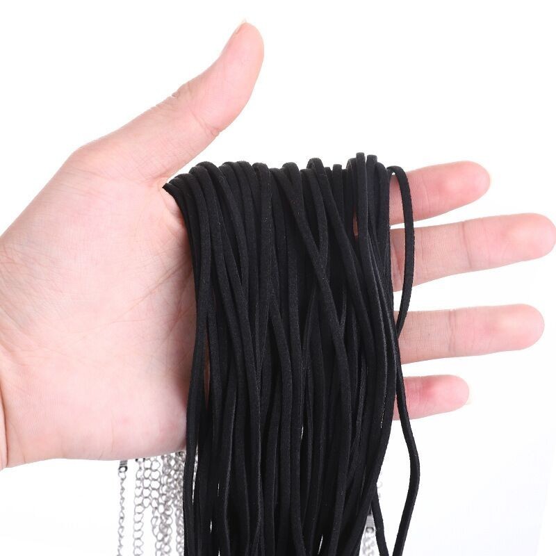 25 Black Faux Suede Cord String Necklace Lobster Clasp 17″ Fit DIY Pendant