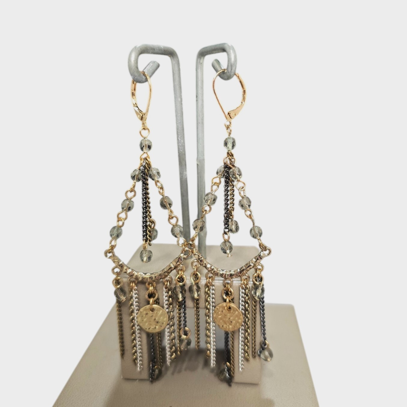 Bohemian Women’s Chandelier Leverback Statement Fringe Dangle Earrings NWT