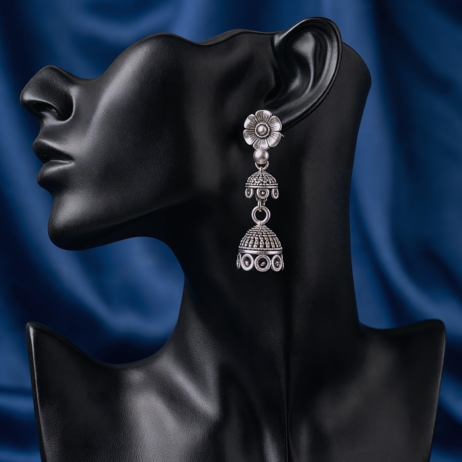 Handmade Oxidized Jhumka Drop Dangle Earrings Boho Ethnic Pearl Women’s Gift