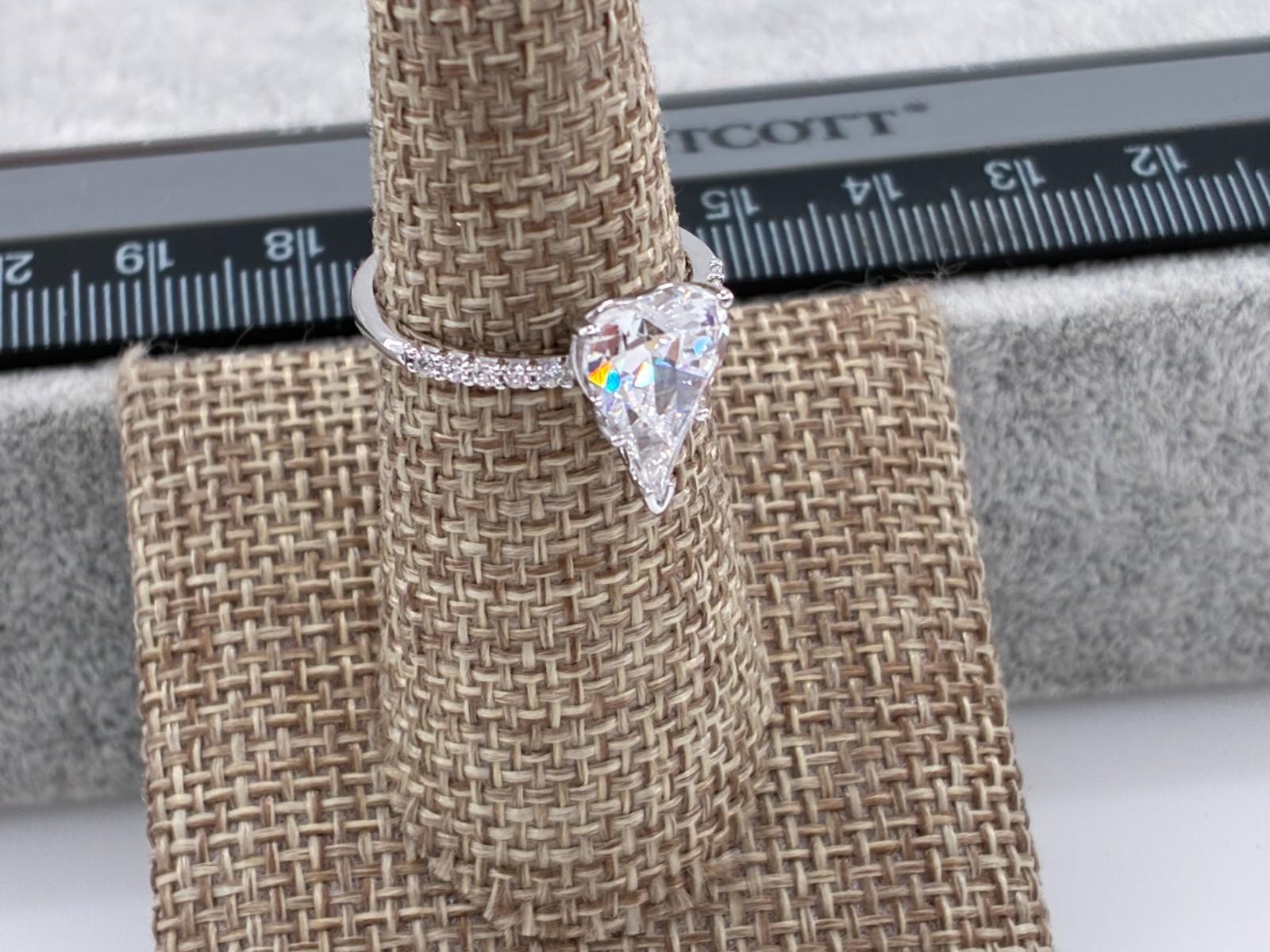Diamonique Jennifer Miller Heart Ring Pave Stones Sterling Silver Ring Sz 7