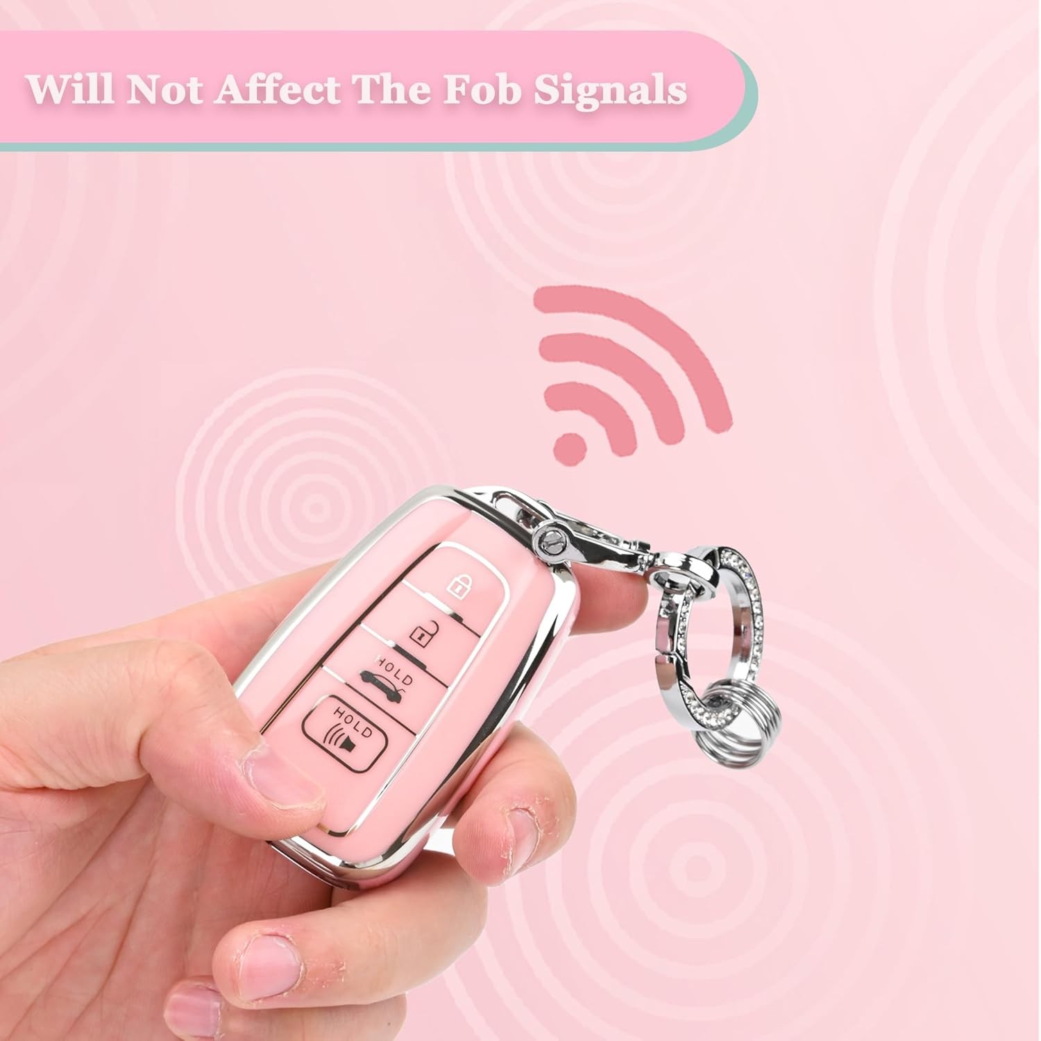 Key Fob Cover – Soft TPU Key Case Protection with Bling Keychain Size: Subaru