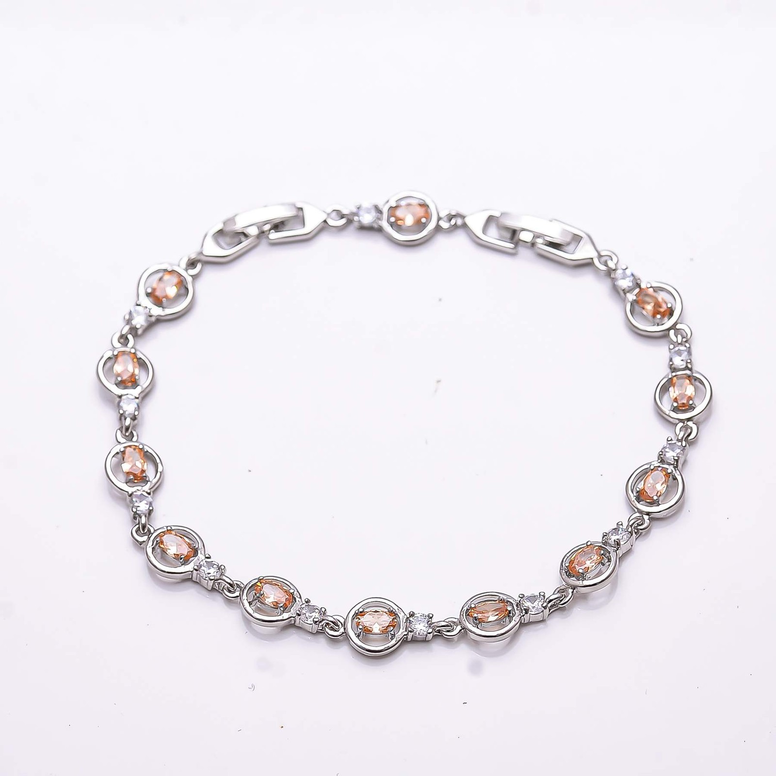 Morganite 925 Sterling Silver Tennis Bracelet 8.99″, Christmas Gift B69533