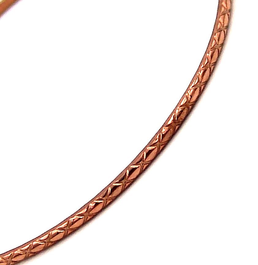 Bangle Bracelet 2-5/8 in Diameter Rose Gold PVD Stainless Surgical Steel