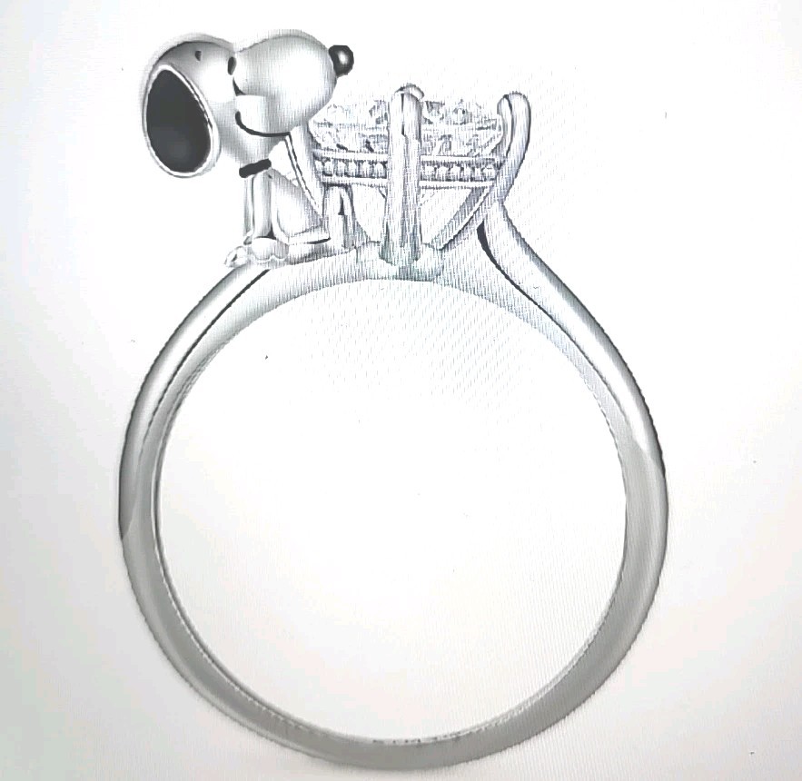 Peanuts Snoopy Hug Ring Size 7 925 Silver