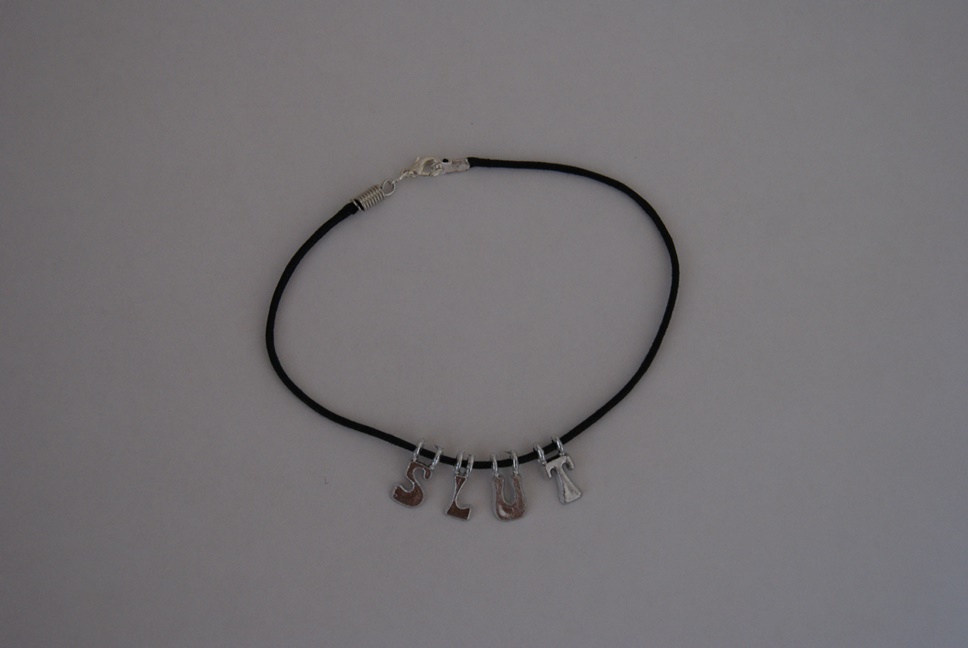 Sexy Leather Anklet Ankle Chain Jewellery ‘SLUT’ Fetish Jewelery Swinger Cuckold