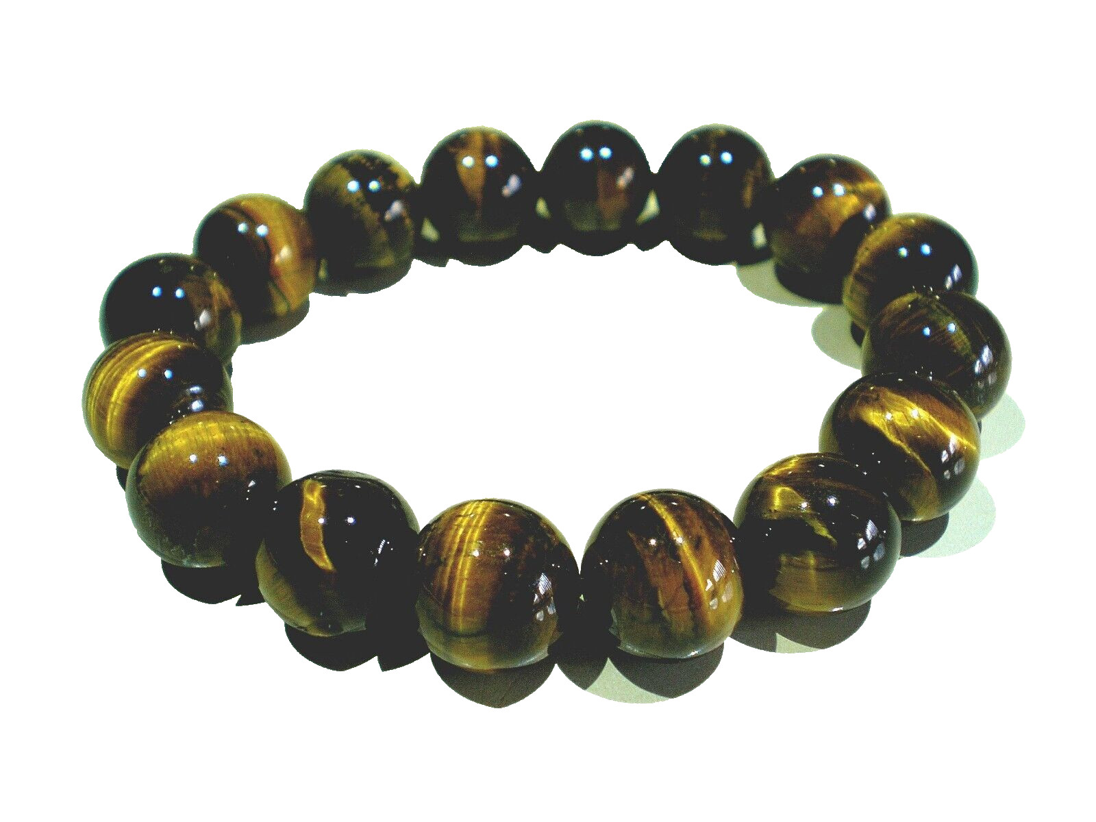Hand Made Various Length 12MM Grade AAAAA Tiger Eye Stone Bracelet Men’s Women’s