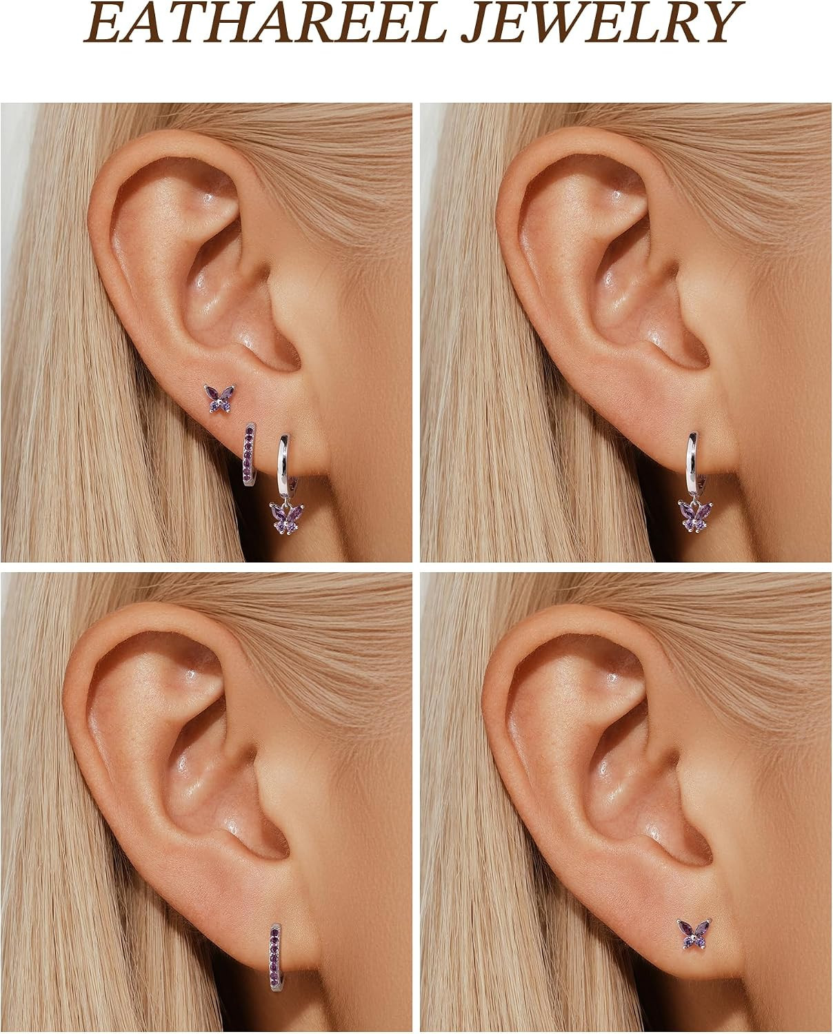 3 Pairs Hoop and Flat Back Earrings Set for Women, 14K Gold Plated or S925 Sterl