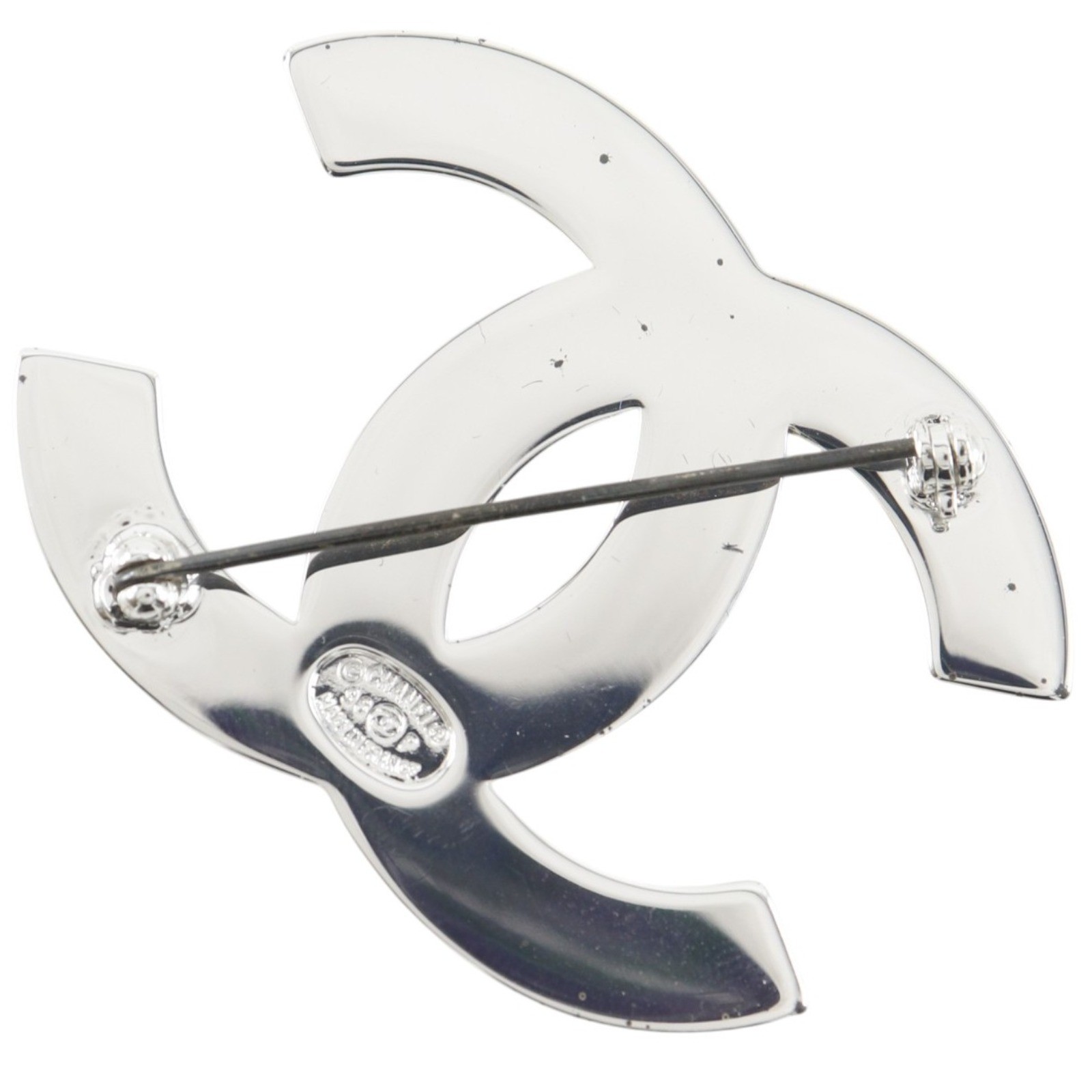 CHANEL COCO Mark logo Brooch Silver metallic 17.6g Women