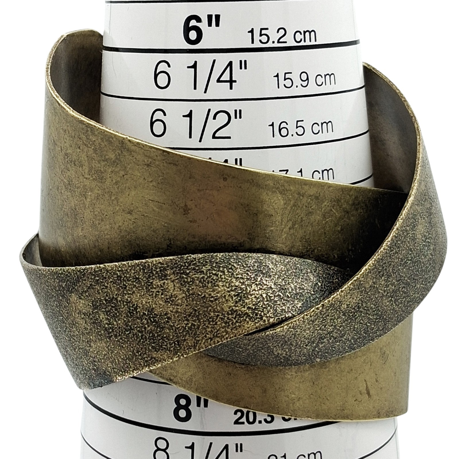 Bold Wide Textured Bronze Tone Twisted Cuff Bracelet Unisex Adjustable