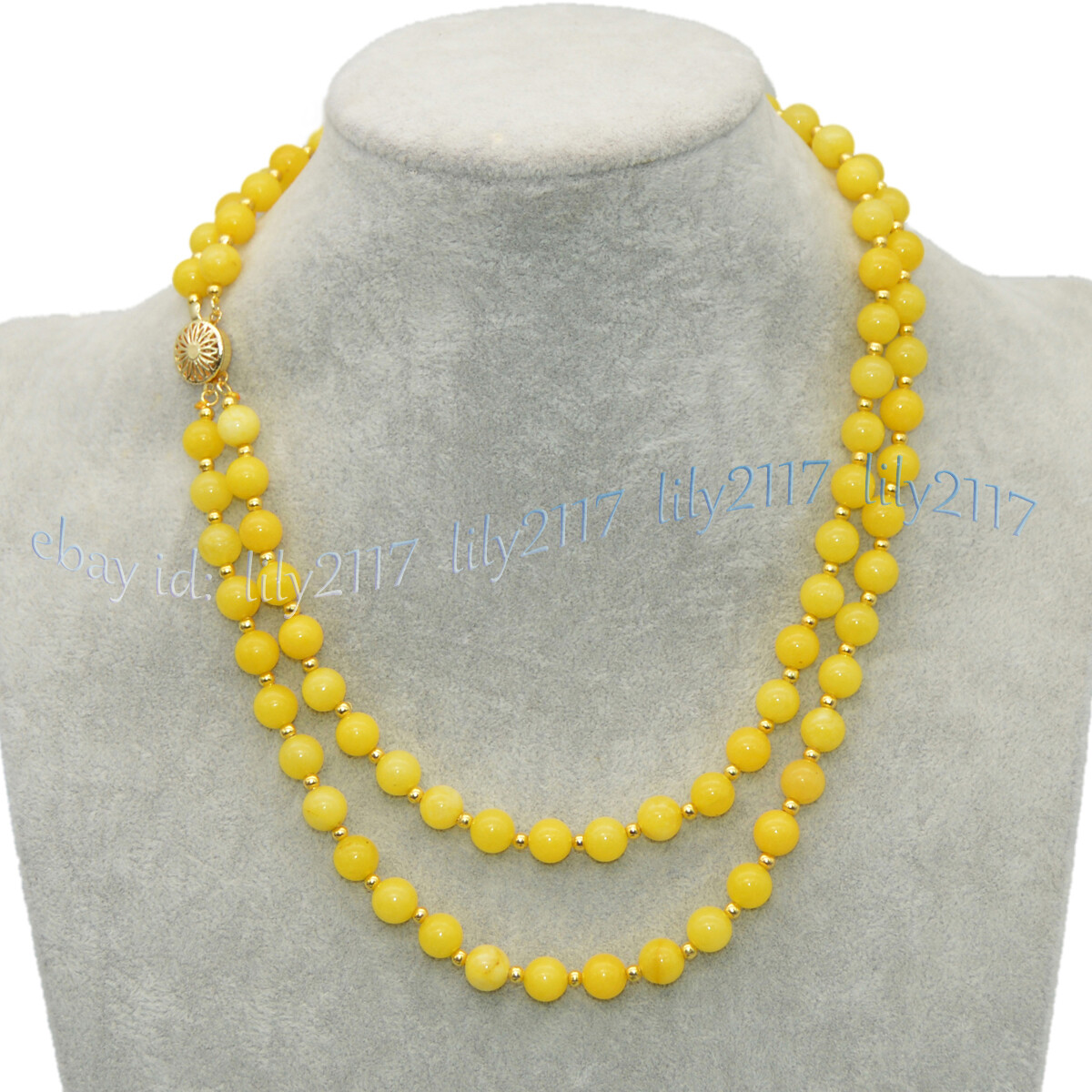 2 Rows 6/8/10/12mm Round Multicolor Jade Natural Gemstone Beads Necklace 18-19”