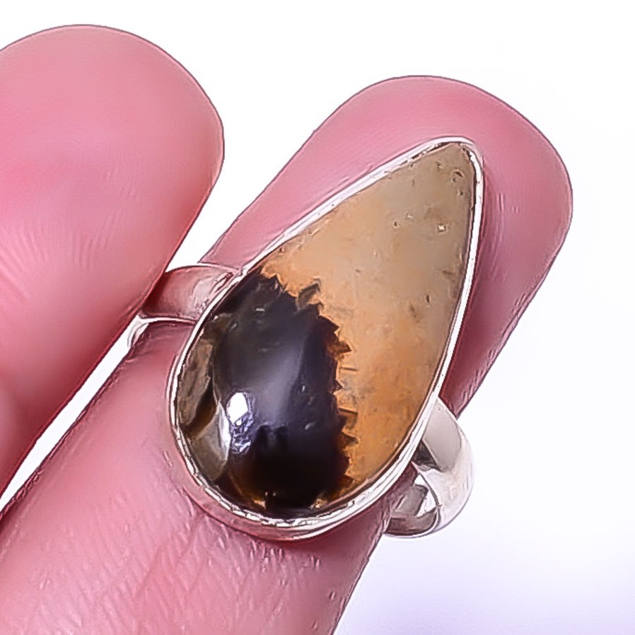 Septerian Stone Handmade 925 Sterling Silver Jewelry Ring s.9 R6087-46 A372