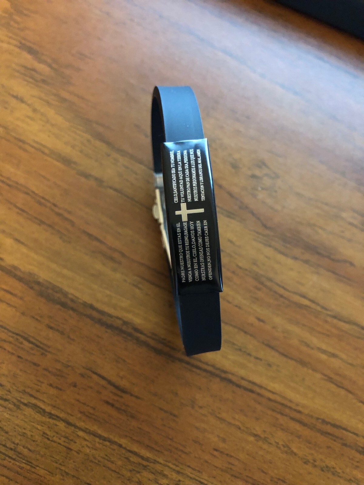 Cross Stainless Steel Wrist Strap Black Silicone Bracelet – Unisex P12