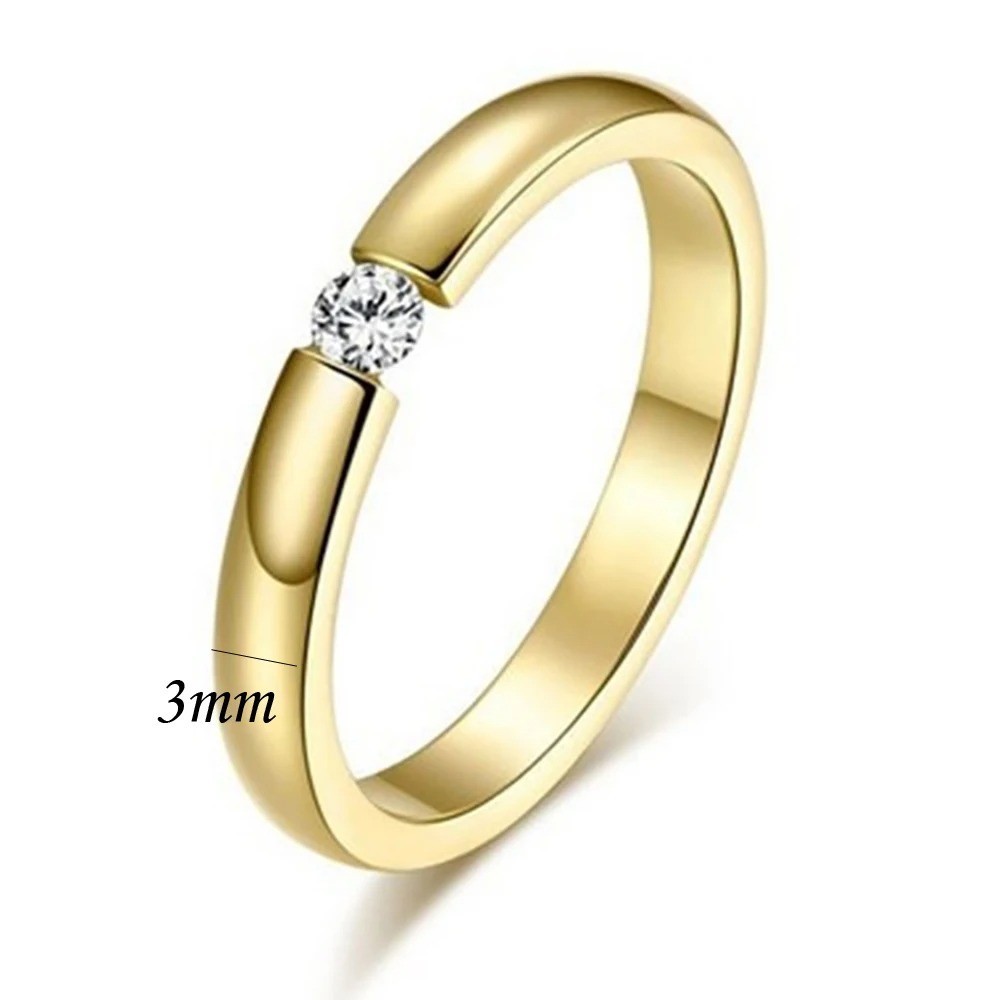 Men Women Silver Gold Stainless Steel Ring Band Titanium Wedding Engagement Ring