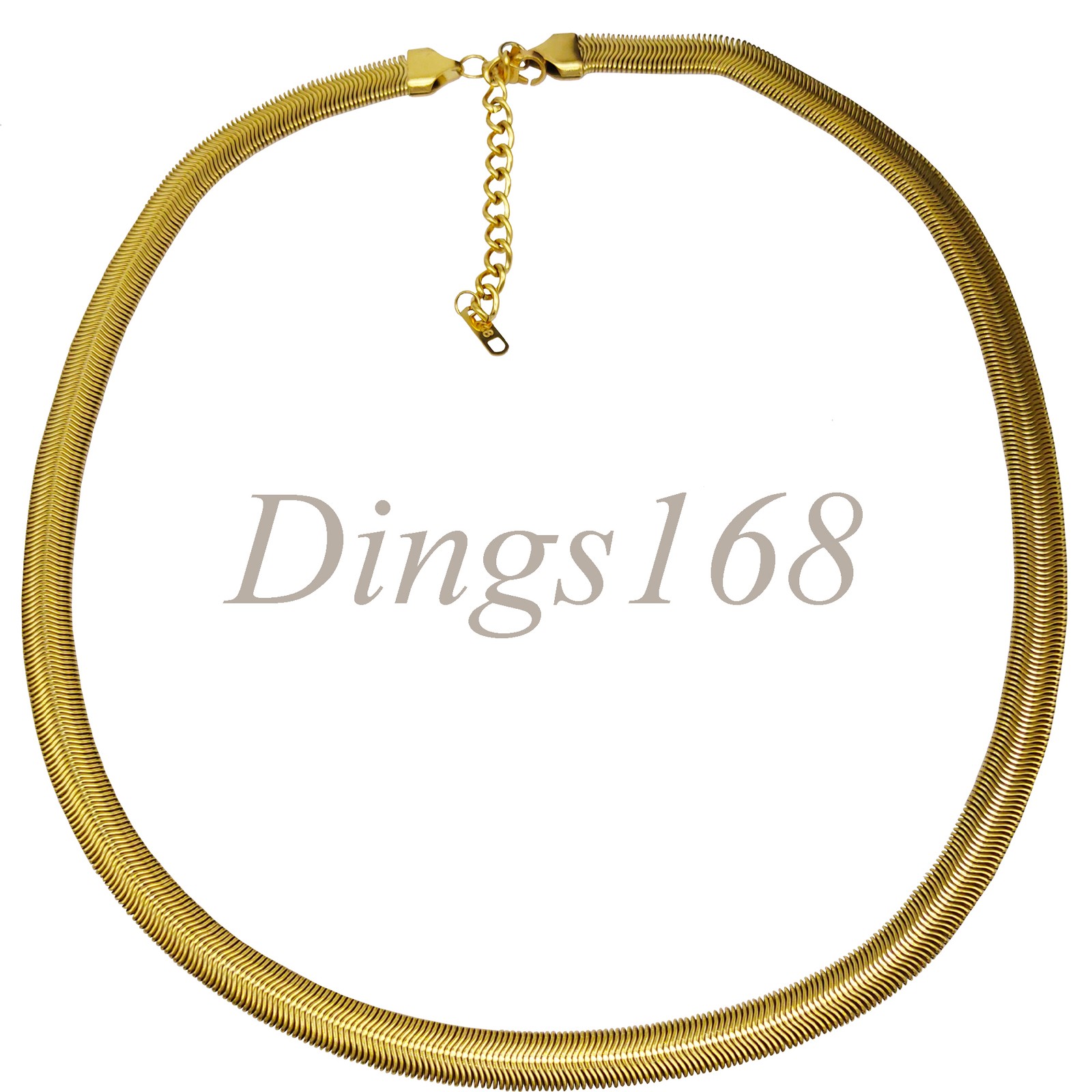 18K Yellow Gold Filled Tarnish-Free 20+2inch 7mm Very Thick Herringbone Necklace