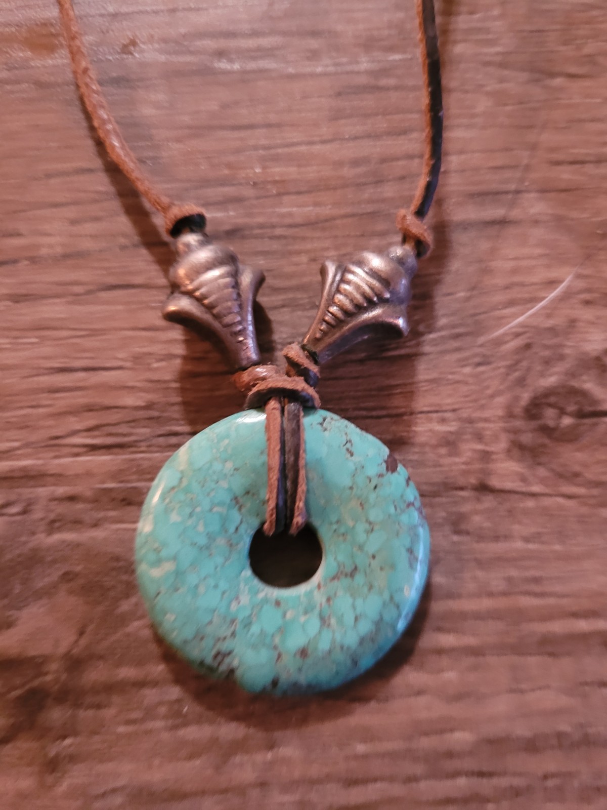 Chinese Pi Symbol Stone Pendant Dyed Howlite Faux Turquoise Unisex Corded…