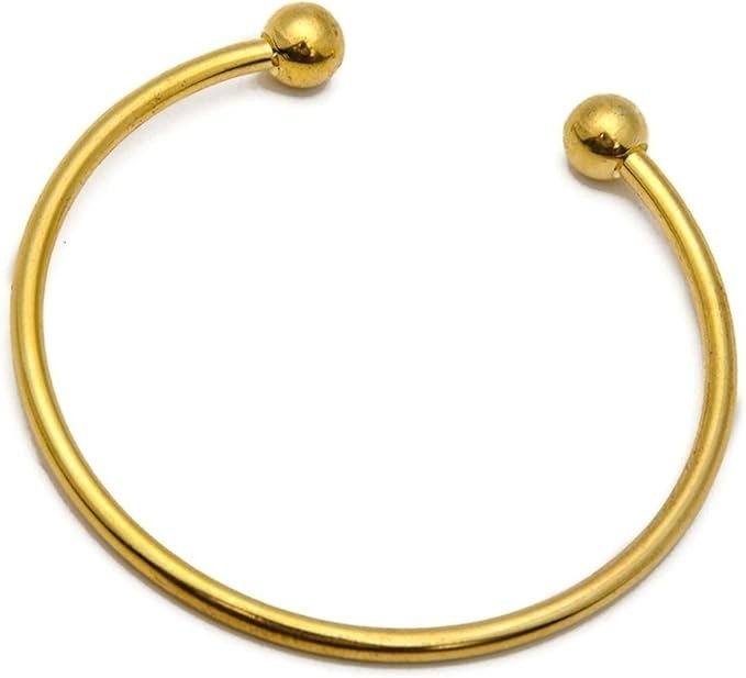 1pcs Gold Tone Bangle Bracelet Screw End Ball Cuff Charm Beads DIY Jewelry