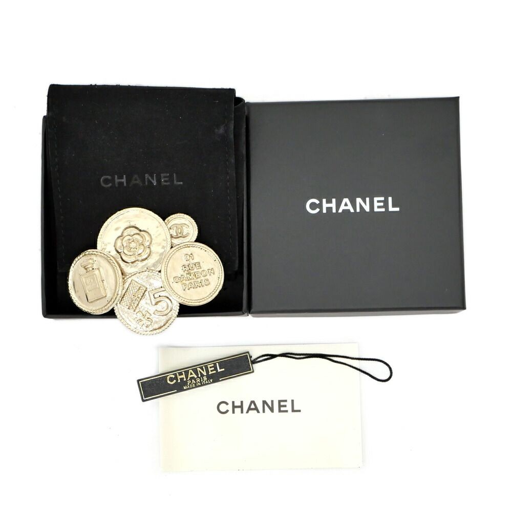 CHANEL Brooch Icon A85092 Gold Color CC Mark Coco Mark N5 Jewelry