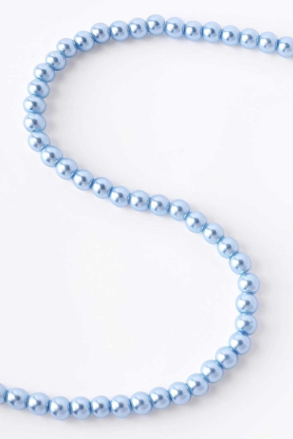 Elegant Baby Blue Round Imitation Pearl Necklace for Brides & Special Occasions
