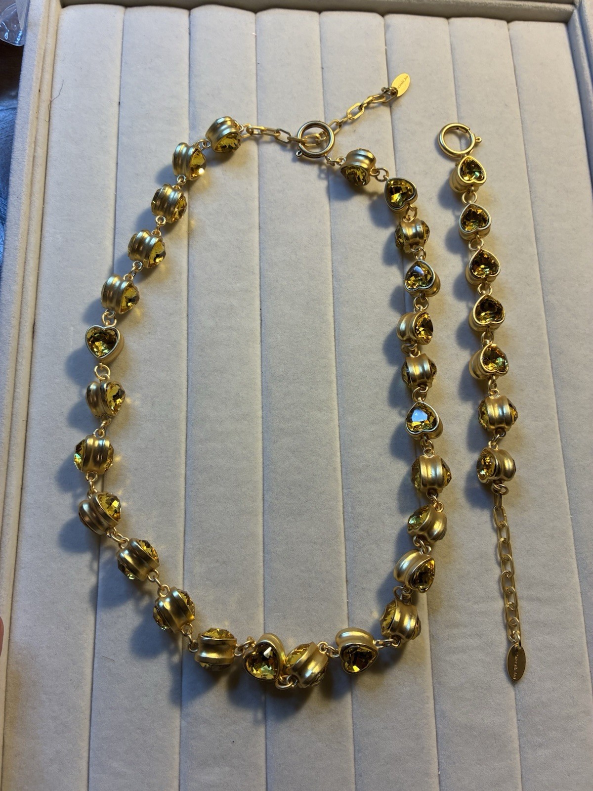 Catwalk Jon citrine heart necklace and bracelet set