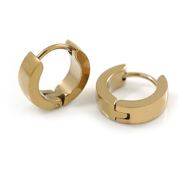 14mm Small Hoop Earrings In Gold Tone