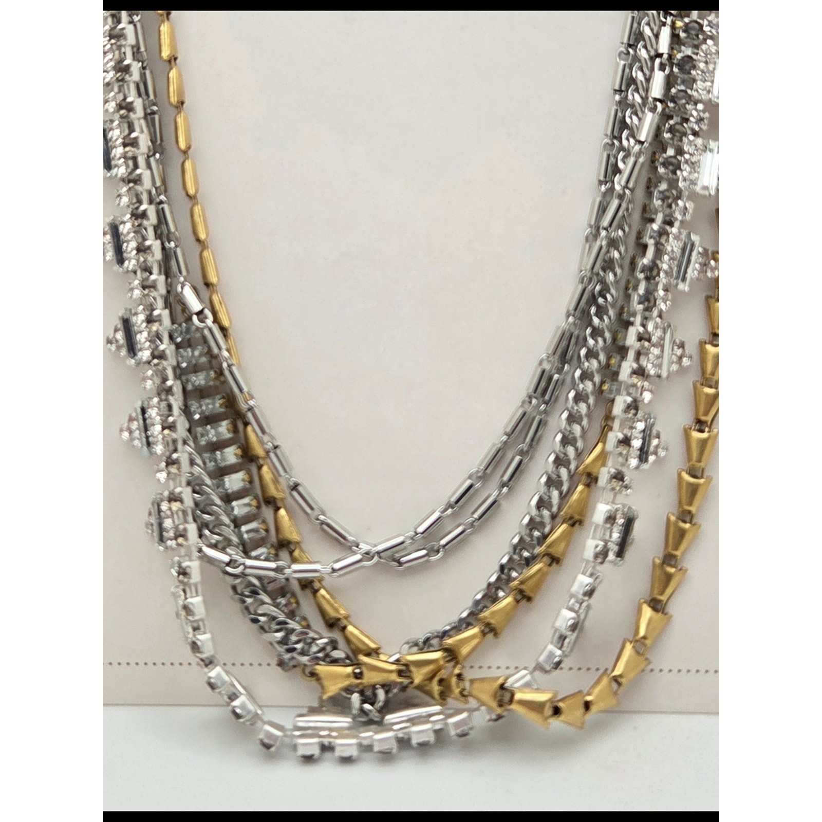 Stella & Dot Sutton 5-in-1 Necklace Mixed Metal Rhinestone Statement Boxed