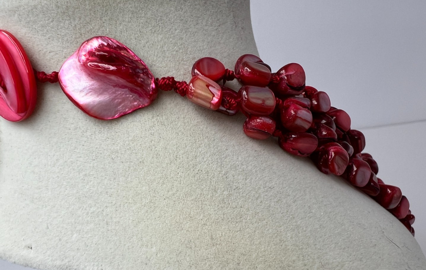 Mixit Red Multi-Strand Beaded Necklace 20″ NWT
