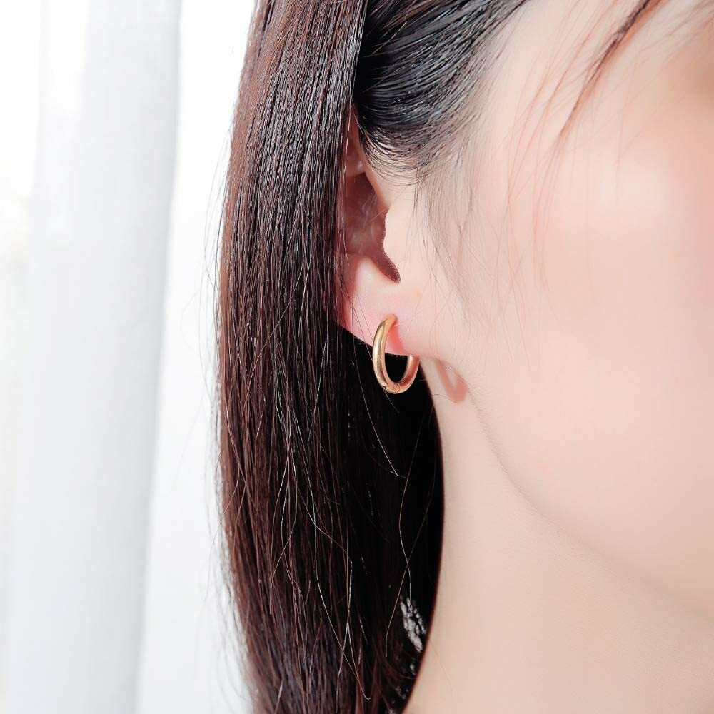 5pairs Sets Hoop Earrings Titanium Stainless Steel 8MM – 16MM *
