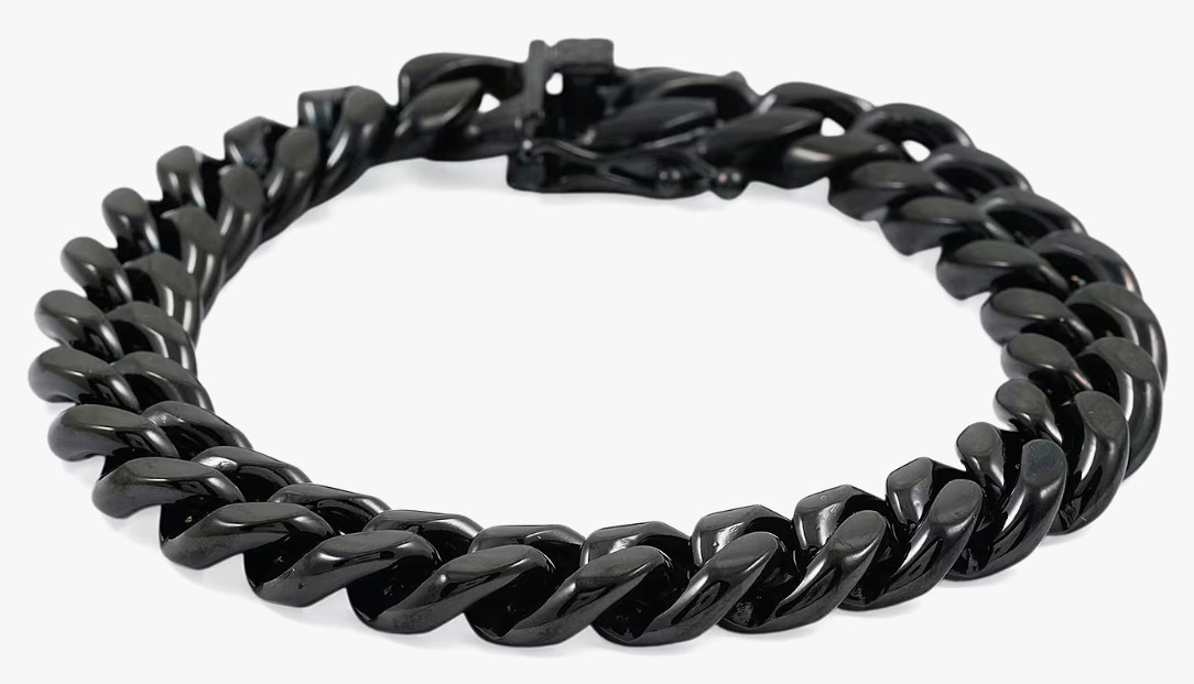 Cuban Chain Bracelet in ION Plated Black Stainless Steel (8.50 In)